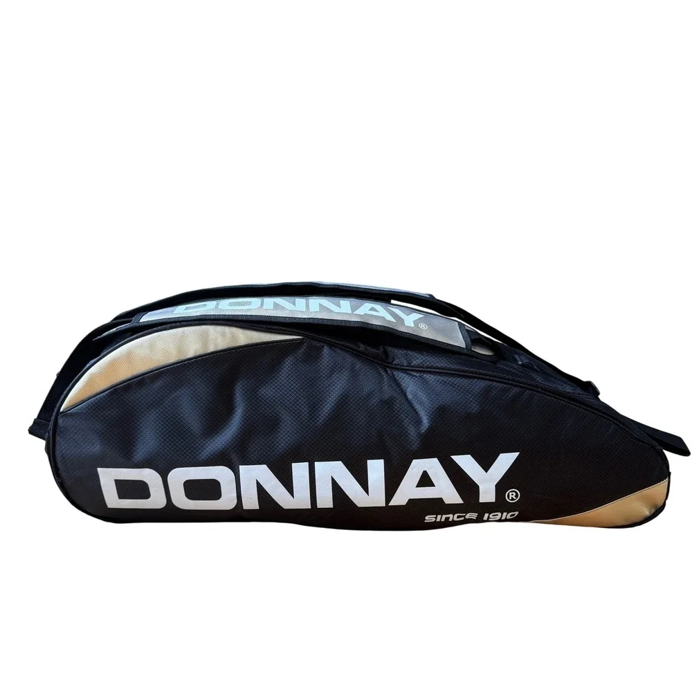 Donnay Tennis Racquet Bag Black Gold Thermal Padded Backpack Straps Super Clean